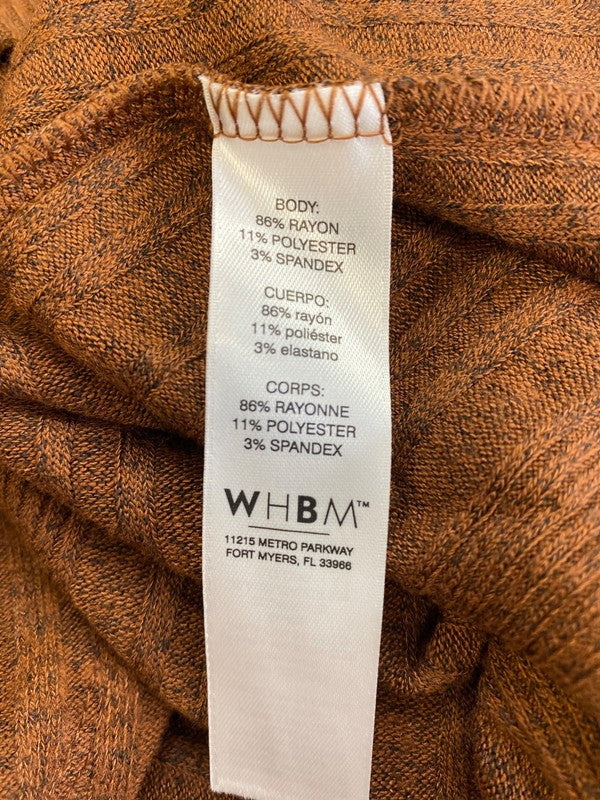 White House Black Market Women’s Brown Ribbed Open Front Cardigan Sweater - S image 4