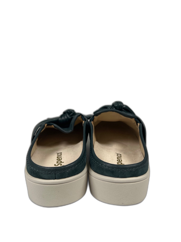 Spenco Women's Green/Blue Suede Slip On Bow Mules - 8.5D Wide image 4