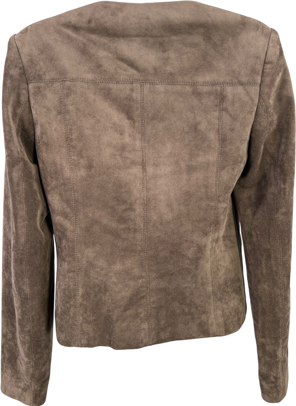 Calvin Klein Women’s Gray Faux Sude Long Sleeve Full Zip Basic Jacket - 2 image 2