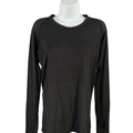 Lululemon Women's Black Swiftly Tech Long Sleeve Athletic Shirt - 10