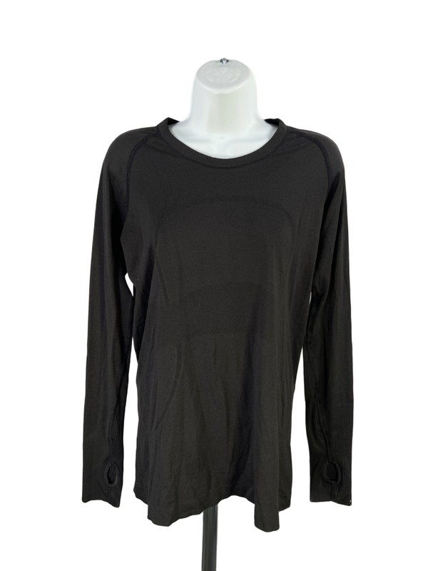 Lululemon Women's Black Swiftly Tech Long Sleeve Athletic Shirt - 10