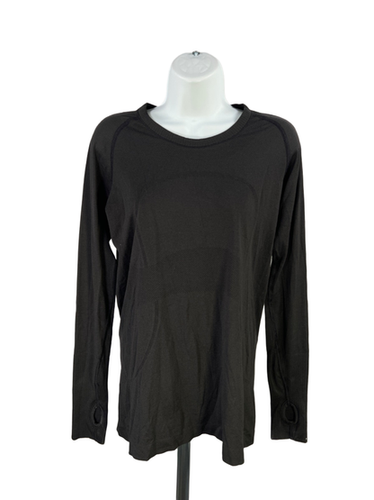 Lululemon Women's Black Swiftly Tech Long Sleeve Athletic Shirt - 10