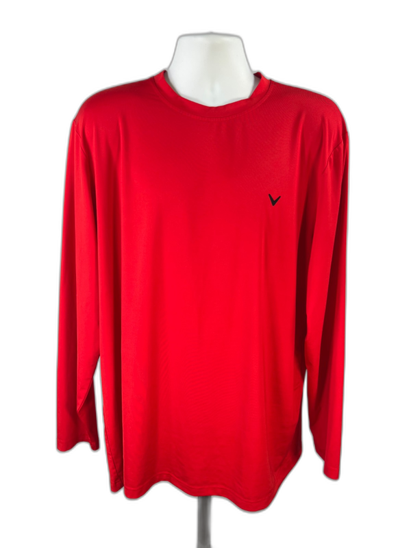 Callaway Men's Red Opti-Dri Lightweight Athletic Long Sleeve Shirt - XL