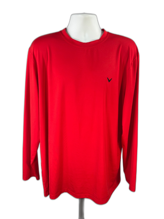 Callaway Men's Red Opti-Dri Lightweight Athletic Long Sleeve Shirt - XL