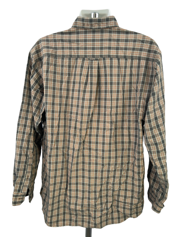 Columbia Men's Green/Orange Plaid XCO Long Sleeve Button Up Shirt - XL image 2