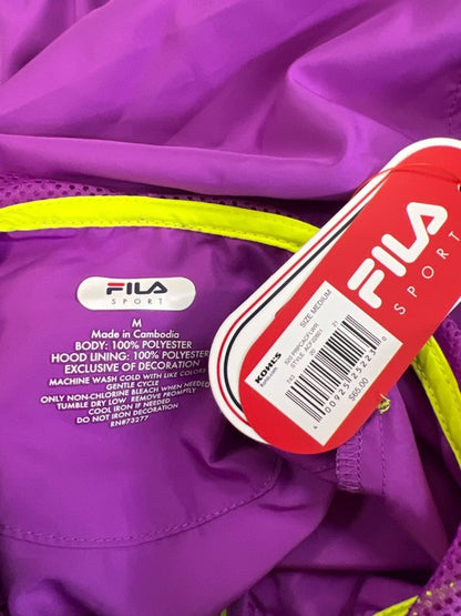 Fila Women's Purple/Green Zip Up Long Sleeve Athletic Windbreaker Jacket - M image 3