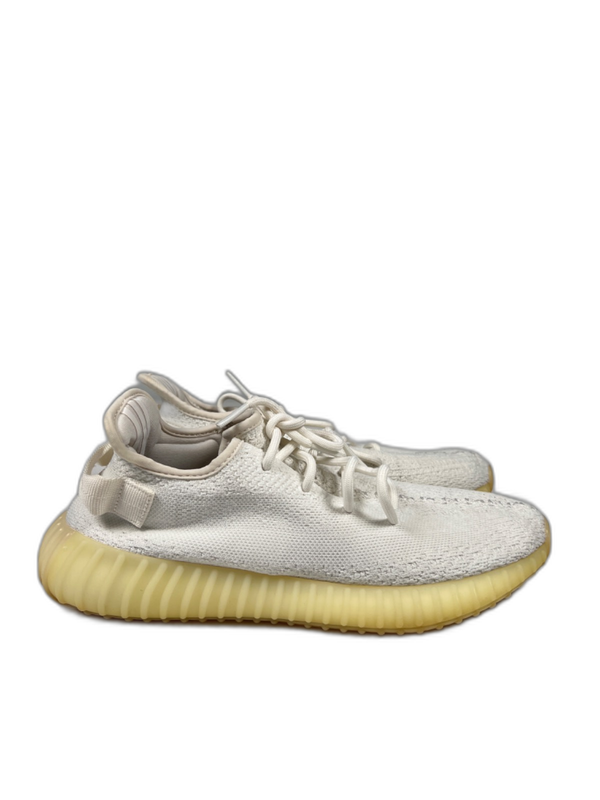 adidas Yeezy Men's White/Cream Boost 350 V2 Lace Up Sneakers - 9.5
