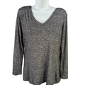 Athleta Women's Black Layered Racerback V Neck Long Sleeve Athletic Shirt - M