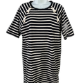 Lauren Ralph Lauren Women's Black/White Striped Short Sleeve Long T-Shirt - XL