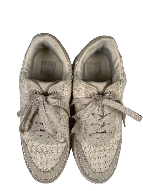 Dolce Vita Women's Beige Sandstone Knit Lace Up Platform Sneakers - 8 image 3