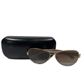 Coach Women's Dark Tortoise Sand Christina Aviator Sunglasses W/ Hardshell Case