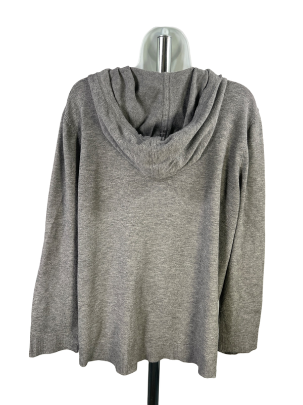 Chico's Women's Gray Rhinestone Long Sleeve Pullover Hoodie Sweatshirt - 3/US XL image 2