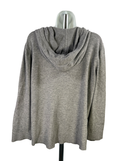 Chico's Women's Gray Rhinestone Long Sleeve Pullover Hoodie Sweatshirt - 3/US XL image 2