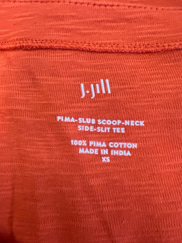 J.Jill Women's Orange Short Sleeve Scoop Neck Side Slit T-Shirt - XS image 3