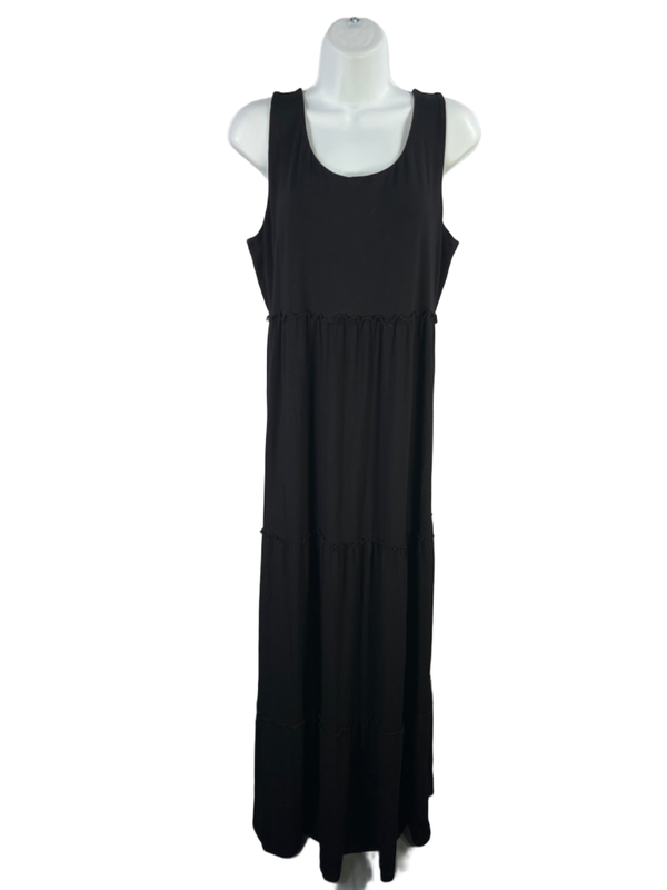Chico's Women's Black Sleeveless Tiered Maxi Dress - 1/US M