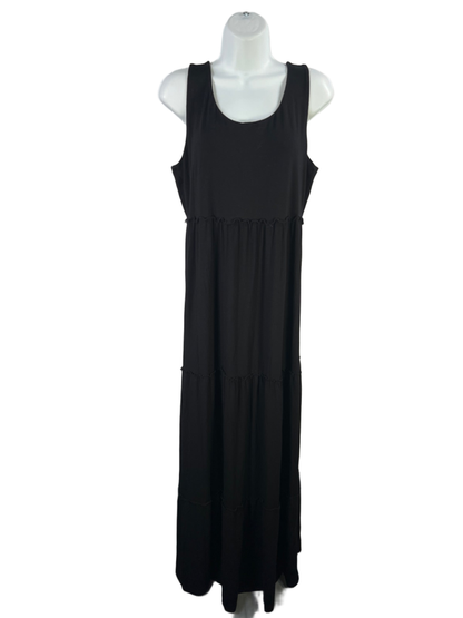 Chico's Women's Black Sleeveless Tiered Maxi Dress - 1/US M