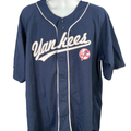 True Fan Men's Blue MLB New York Yankees Short Sleeve Baseball Jersey - 2XL
