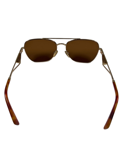 Prada Women's Gold-Tone Metal Frame W/ Dark Brown Lenses Sunglasses image 5