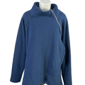 Athleta Women's Blue Cozy Karma Asym Hi-Low Long Sleeve Pullover Sweatshirt - L
