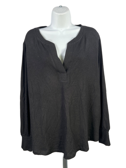 Buffalo David Bitton Women's Black Cozy V Neck Long Sleeve Sweater - XXL