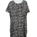 Ellen Tracy Women's Black/White Short Sleeve T-Shirt Dress - XL