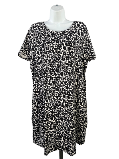 Ellen Tracy Women's Black/White Short Sleeve T-Shirt Dress - XL