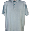 Callaway Men's Aqua Blue Sriped Short Sleeve Opti Dri Golf Polo Shirt - M