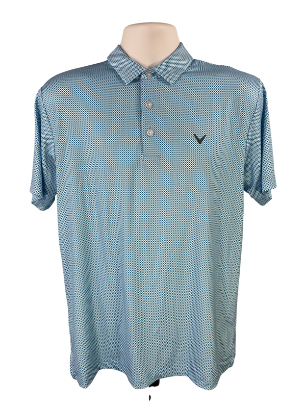 Callaway Men's Blue Opti-Dri Short Sleeve Athletic Golf Polo - S