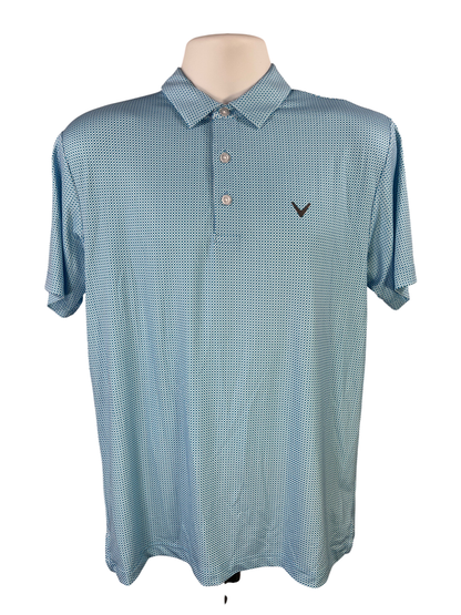 Callaway Men's Blue Opti-Dri Short Sleeve Athletic Golf Polo - S