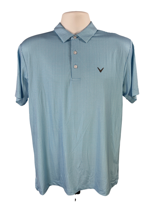 Callaway Men's Blue Opti-Dri Short Sleeve Athletic Golf Polo - S