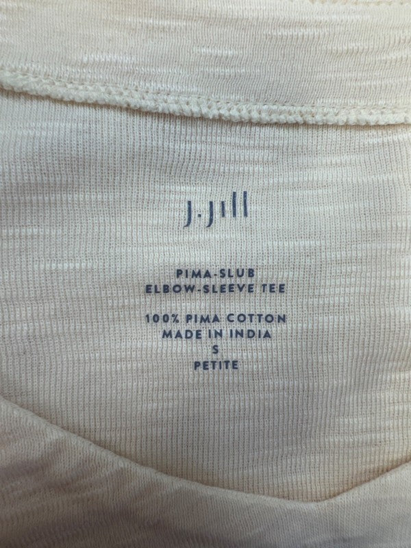 J.Jill Women's Yellow Elbow Sleeve Pima-Slub T-Shirt - S Petite image 3