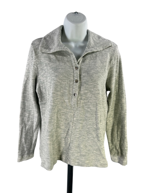 Pure J.Jill Women's Blue Long Sleeve Henley Pullover Sweater - S