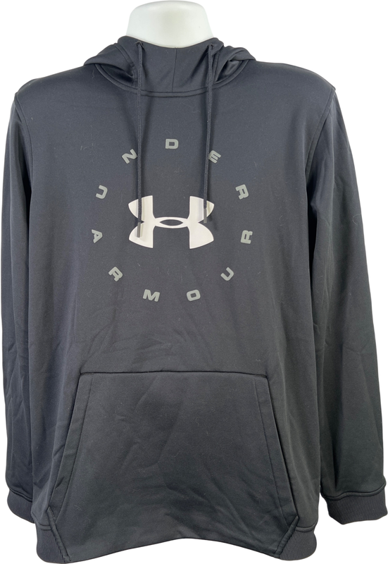 Under Armour Men’s Black Fleece Lined Circle ColdGear Pullover Sweatshirt - L