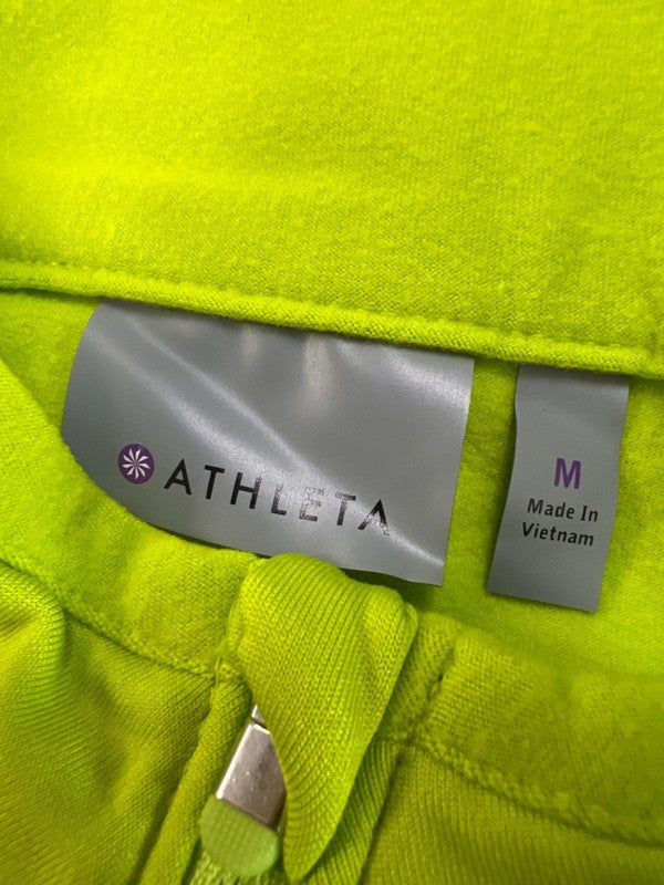 Athleta Women's Green Plush Tech Half Zip 3.0 Long Sleeve Athletic Jacket - M image 3
