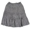 Madden Girl Women's Black/White Checkered Stretch Midi Skirt - L