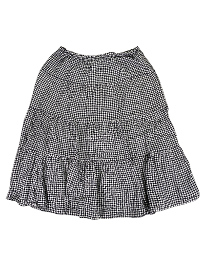 Madden Girl Women's Black/White Checkered Stretch Midi Skirt - L