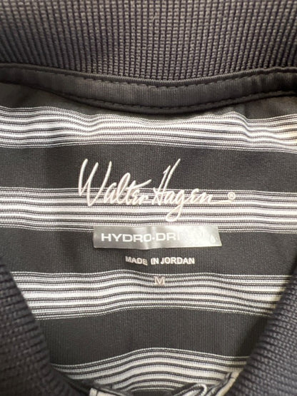 Walter Hagen Men's Gray Striped Hydro-Dri Short Sleeve Golf Polo Shirt - M image 3
