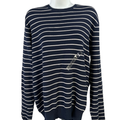 Polo Ralph Lauren Women's Blue/White Striped Knit Long Sleeve Sweater - M
