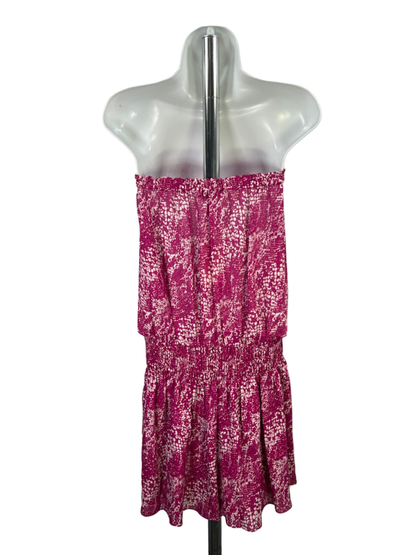 Ramy Brook Women's Purple Silk Printed Bart Strapless Mini Dress - L image 2