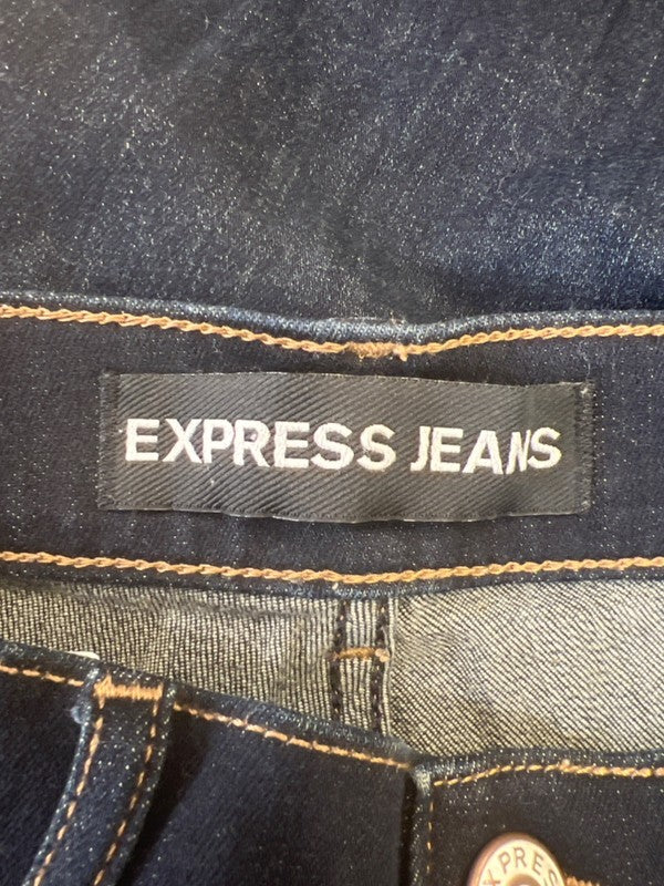 Express Jeans Women's Dark Wash High Rise Denim Jeggings - 4 image 3
