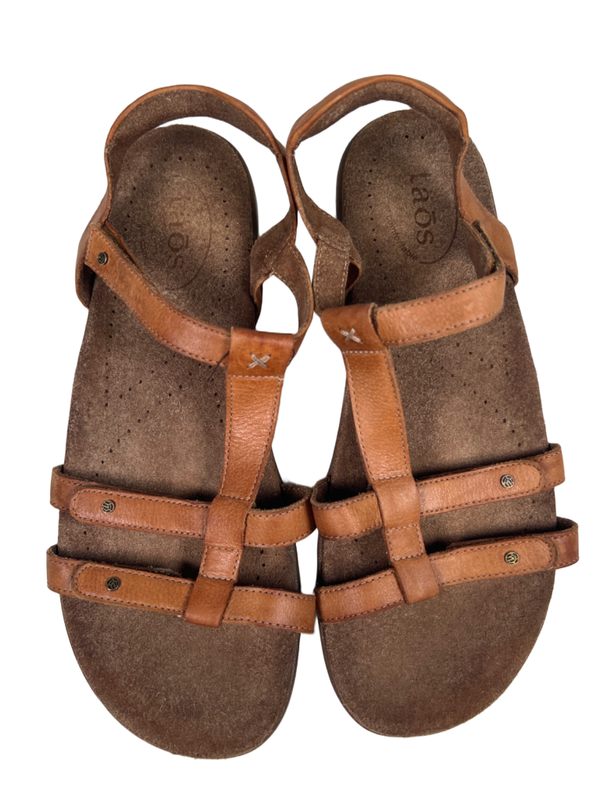 Taos Women's Brown Leather Trophy 2 Strappy Sandals - 9 image 3