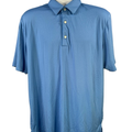 Greg Norman Men's Blue Short Sleeve Play Dry Athletic Golf Polo - L