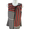 Calvin Klein Women's Multicolor Striped Sleeveless Blouse - M