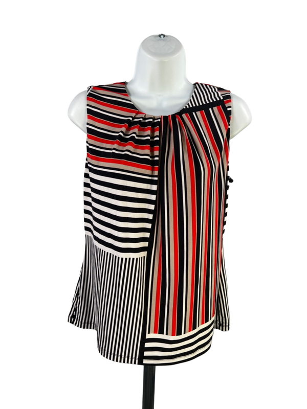 Calvin Klein Women's Multicolor Striped Sleeveless Blouse - M
