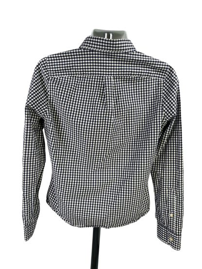 Abercrombie and Fitch Men's Blue/White Checkered Muscle Fit Button Up Shirt - M image 2