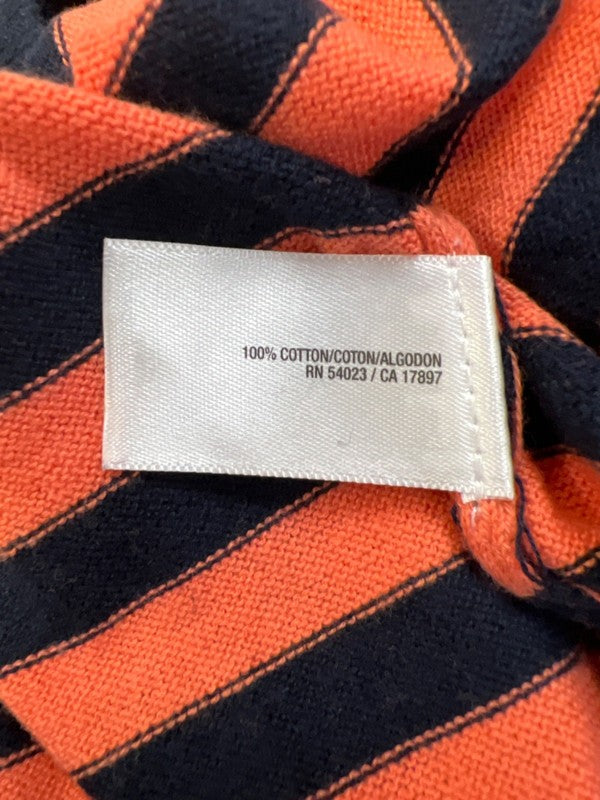Old Navy Women's Blue/Orange Striped V Neck Button Up Long Sleeve Sweater - M image 4