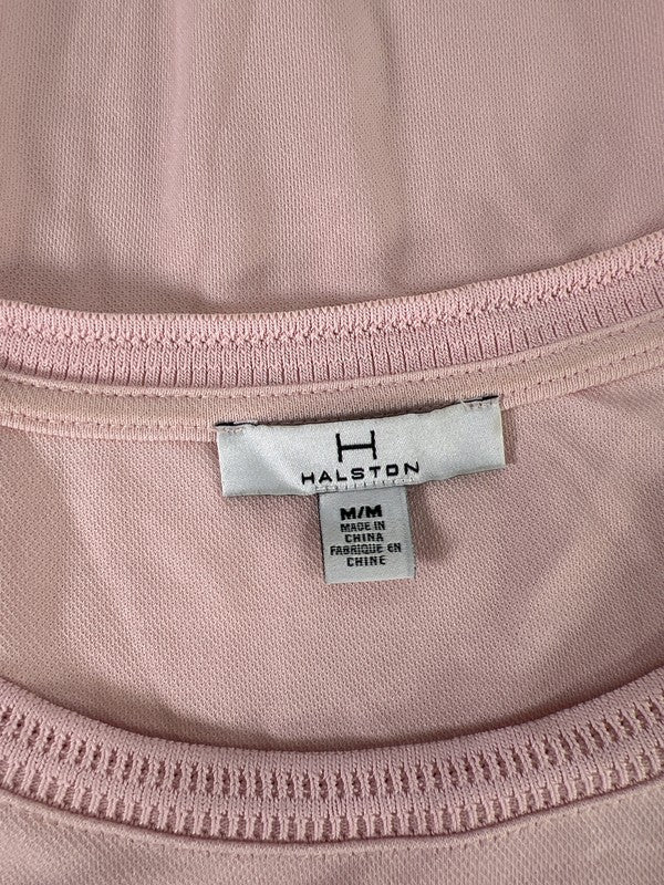 Halston Women’s Pink Short Sleeve Knit Asymmetrical T-Shirt - M image 3