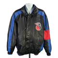 Vintage G-III and Carl Banks NBA Detroit Pistons Black/Blue Leather Jacket - XXL