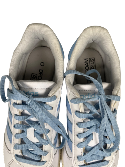 adidas Women's White/Blue Breaknet Sleek Lace Up Sneakers - 8.5 image 3