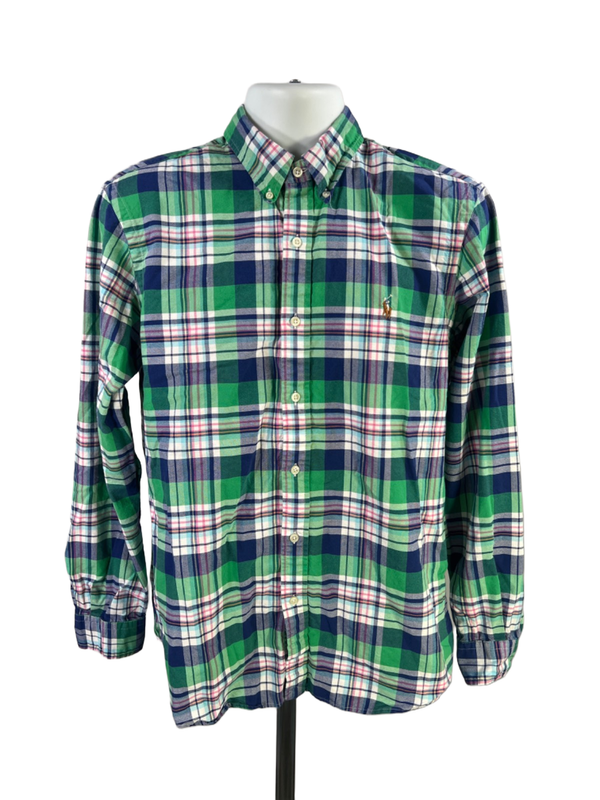 Ralph Lauren Men's Multicolor Plaid Classic Fit Long Sleeve Button Up Shirt - L